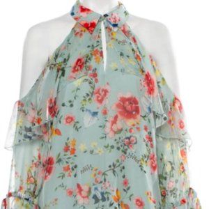 ALICE & OLIVIA Silk Floral Print Blouse